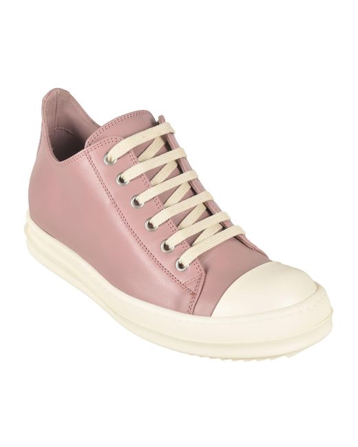 Rick Owens Pink Classic Low Sneakers