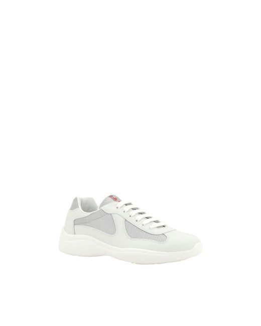 Prada White Polyamide Low Top Sneakers for men