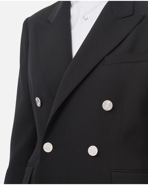 Ralph Lauren Black Camden Wool Double-Breasted Jacket