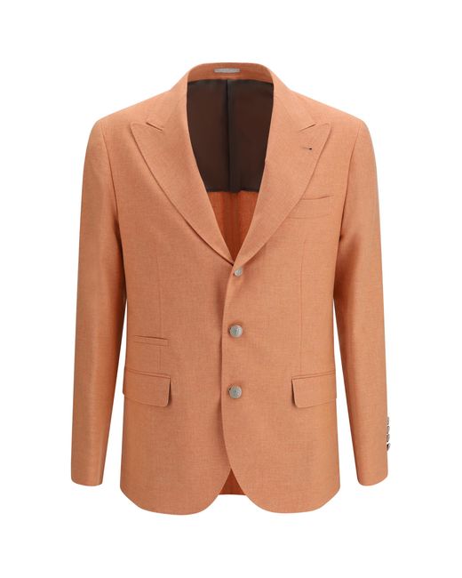 Brunello Cucinelli Pink Deconstructed Jacket Mouliné Fabric for men
