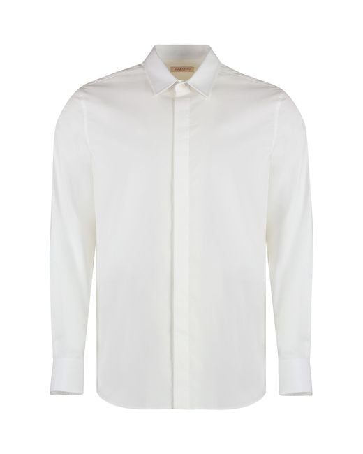 Valentino Garavani White Cotton Poplin Shirt for men