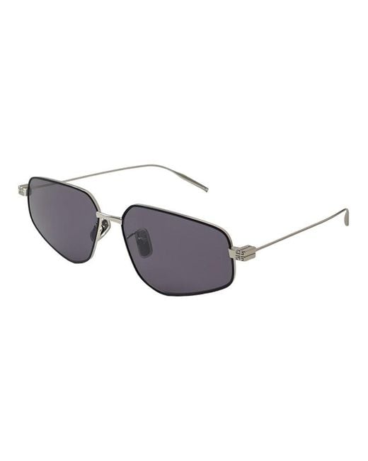 Givenchy Metallic Sunglasses Cat Eye Full Rim, Shiny Palladium Frame And Lens Gv40046U16A