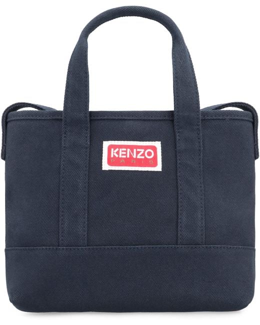 KENZO Blue Canvas Tote Bag for men
