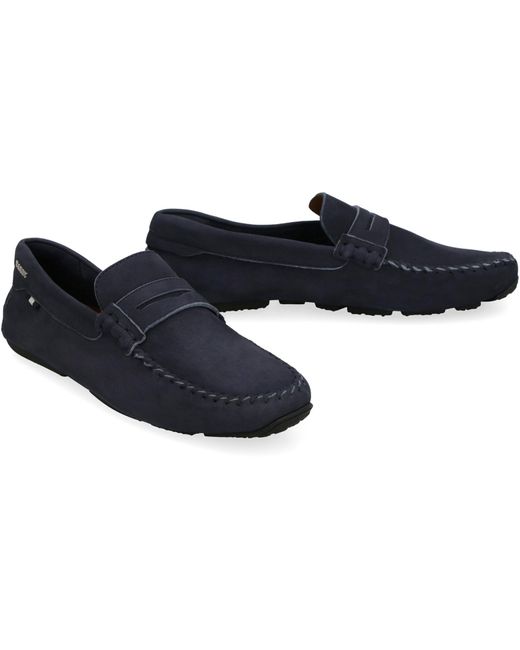 Bally Pier Suede Loafers in Blue for Men | Lyst