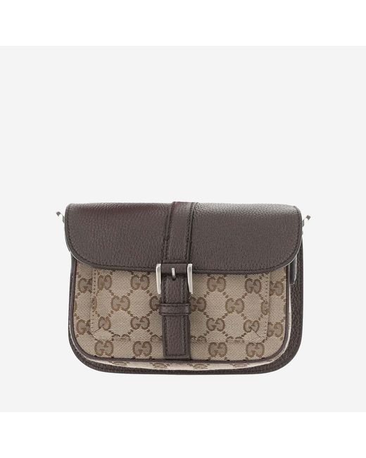Gucci Black Gg Shoulder Bag Fabric Messenger for men