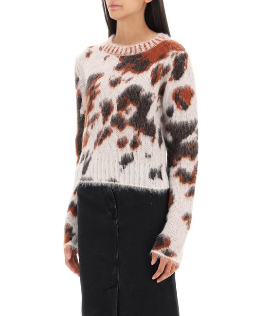 Stella McCartney White Appaloosa Cropped Jacquard Sweater
