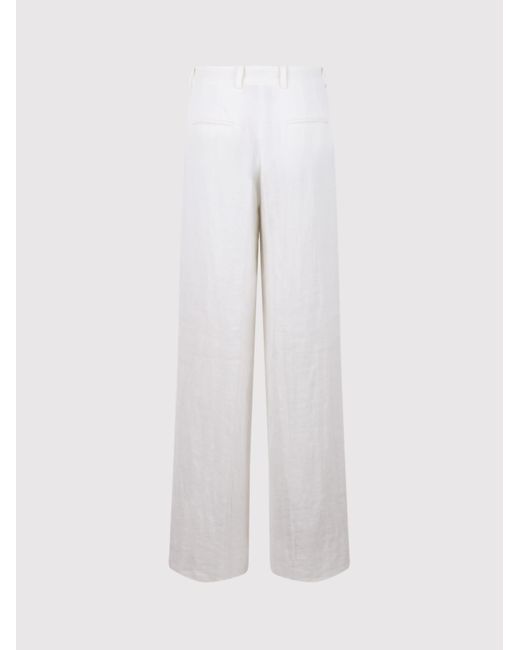 N°21 White Pleat-Detail Wide-Leg Trousers