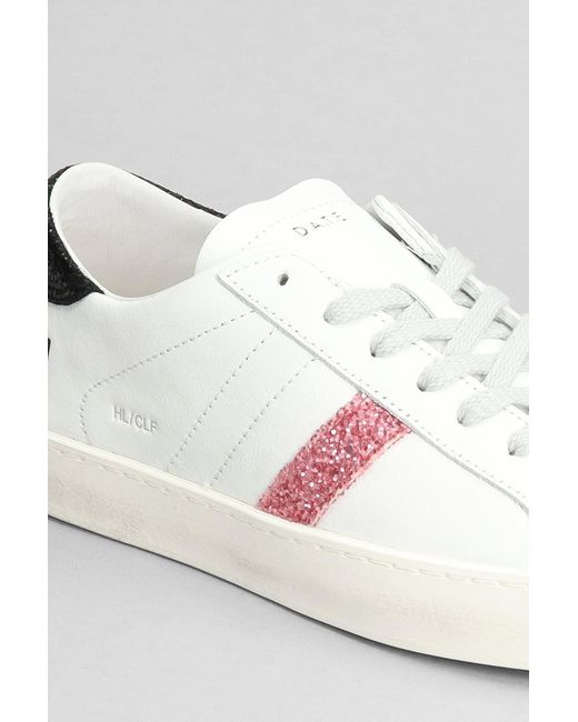 Date Hill Low Sneakers In White Leather And Fabric