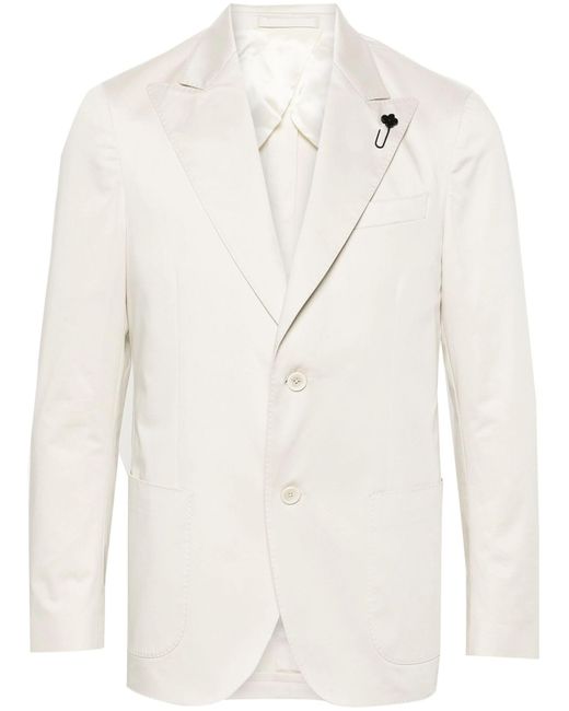 Lardini White Cotton Blend Single-Breasted Blazer for men