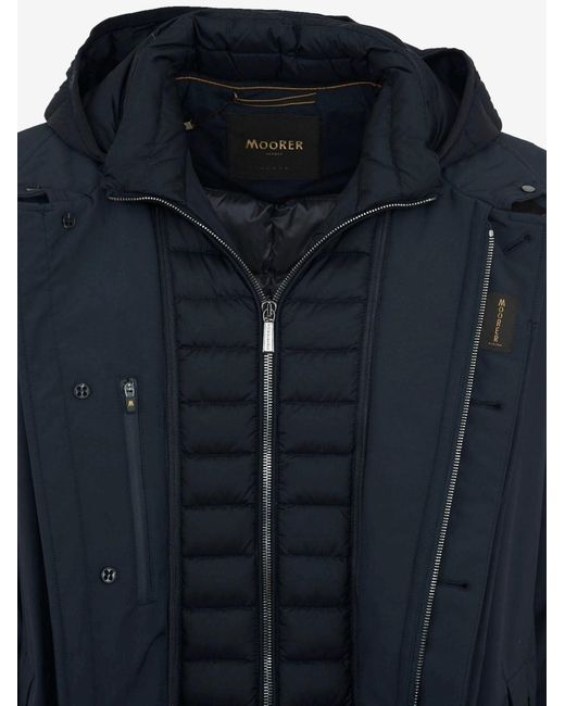 Moorer Blue Nylon Jacket Raffaello Polyester for men