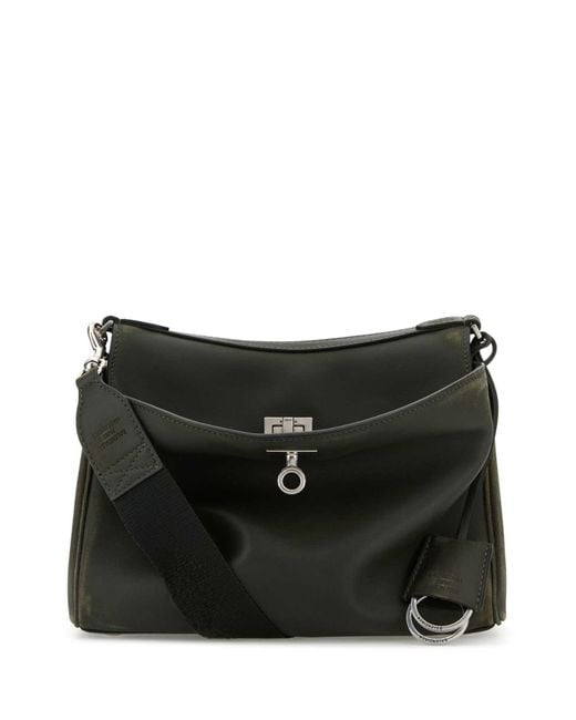 Balenciaga Black Dark Leather Small Rodeo Messenger Crossbody Bag for men