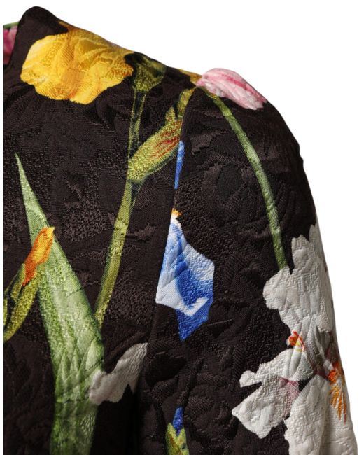 Dolce & Gabbana Black Floral Brocade A-Line Mini Dress Co+Se+Vi