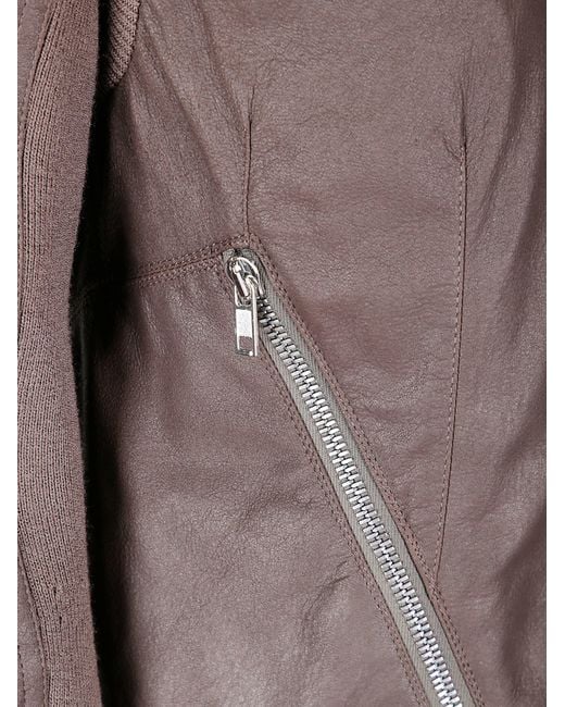 Rick Owens Brown Tailored Lamb Leather Jacket With Padded Shoulders