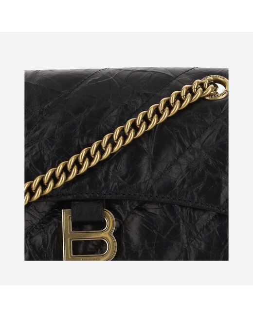 Balenciaga Black Hourglass Shoulder Bag Calfskin