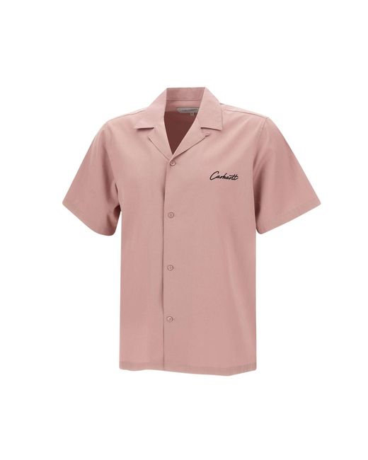 Carhartt Pink Ss Delray Cotton Shirt for men