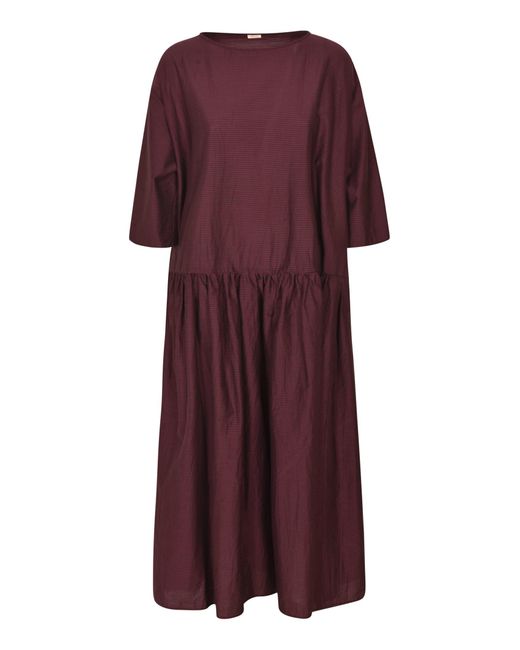 A PUNTO B Purple Quarter-length Plain Dress
