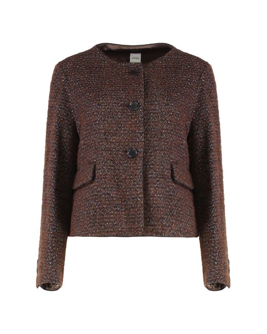 Aspesi Brown Elegant Short Jacket Acrylic