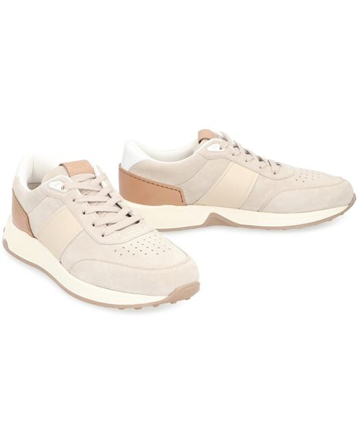 Tod's Pink Suede Sneakers With Leather Inserts Calf Trainers for men