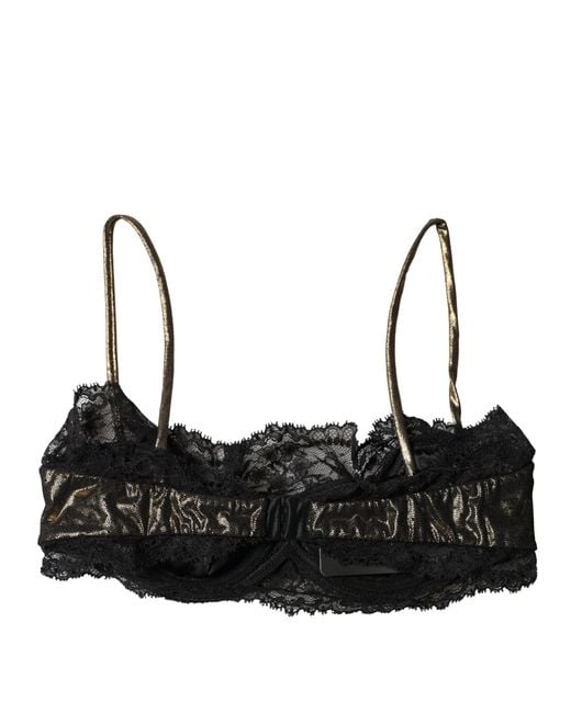 Dolce & Gabbana Black Silk Underwired Balconnet Bra Underwear Clothing