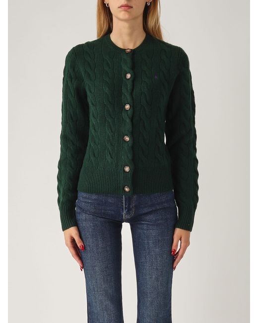 Polo Ralph Lauren Green Wool Cardigan