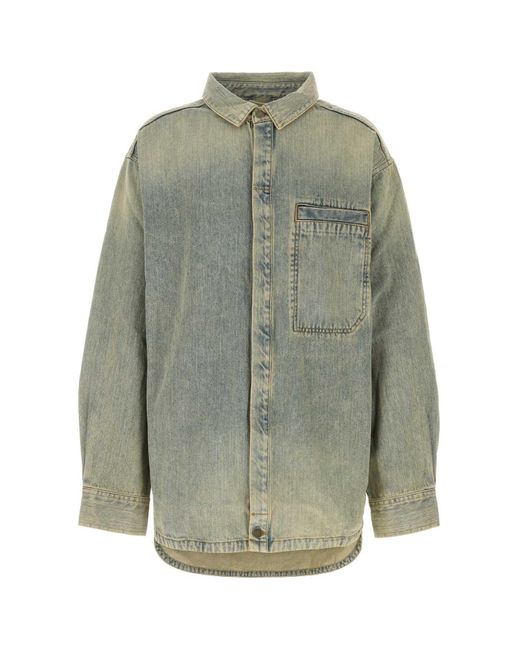 Entire studios Green Denim Herculean Shirt