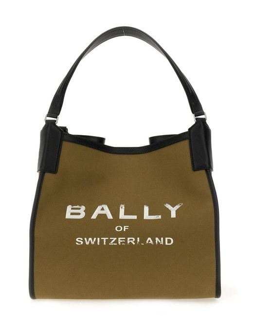 Bally Green Large Shopping Bag Arkle Cotton Handbags for men