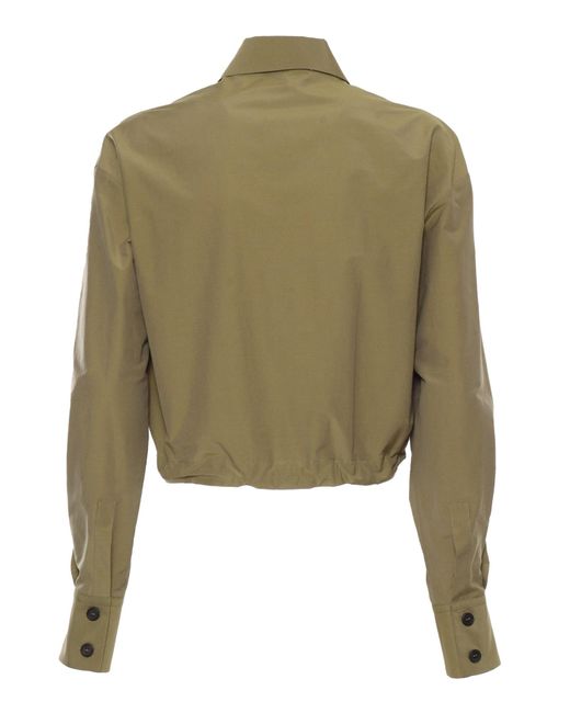 Antonelli Green Cropped Shirtdress Jacket