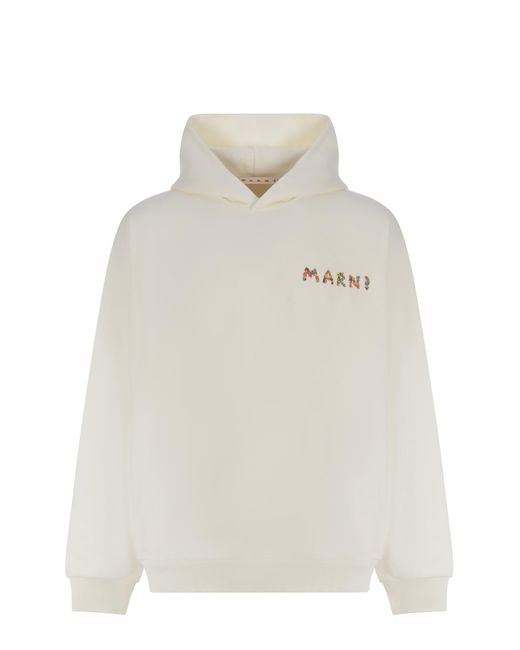 Marni White Hooded Sweatshirt for men