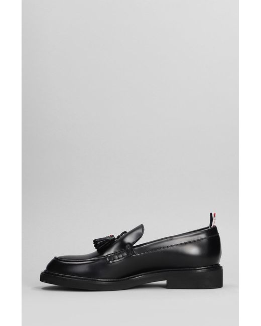 Thom Browne Gray Loafers In Black Leather for men