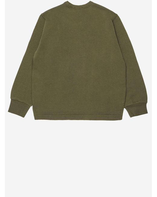 DIESEL Green Cotton Sweatshirt With Logo Print Hoods & Sweatshirts for men