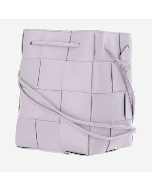 Bottega Veneta Purple Small Cassette Bucket Shoulder Bag Lambskin Satchels & Cross Body