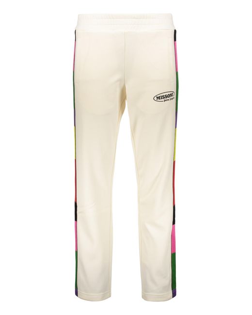 Palm Angels Natural X Missoni Track-Pants With Decorative Stripes for men