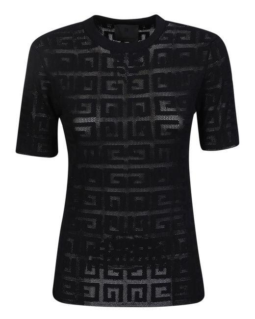 Givenchy Black Jacquard Sweater With 4g Lace Effect Motif By