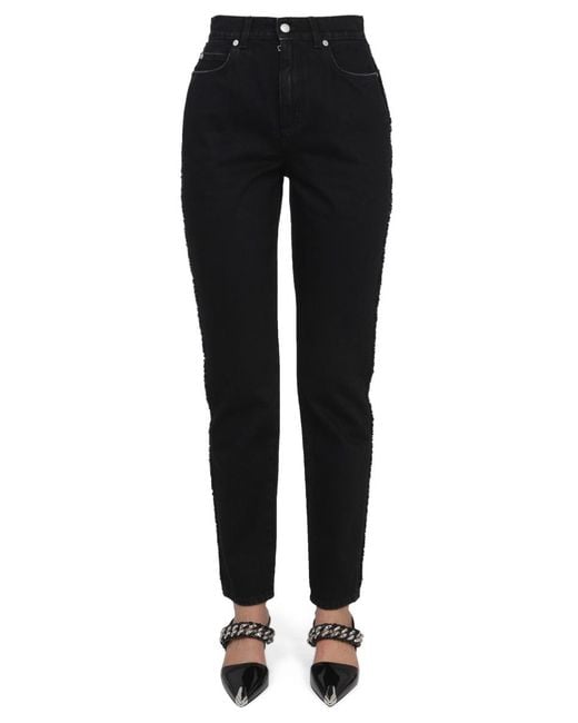 McQueen Pink Boyfriend Jeans Cotton