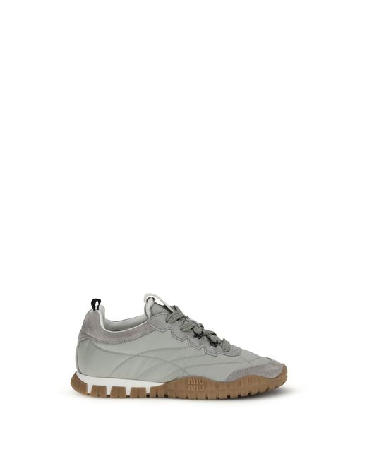 Miu Miu White Sneakers Tyre Upper: Recycled Polyamide Trainers