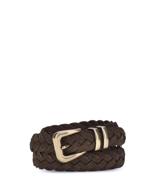 Brunello Cucinelli White Woven Leather Belt Calf for men