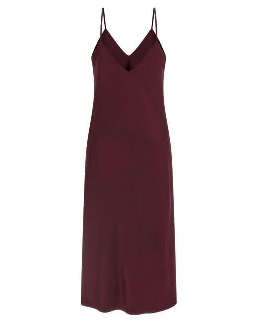 Norma Kamali Purple Bias Slip Dresses Bordeaux