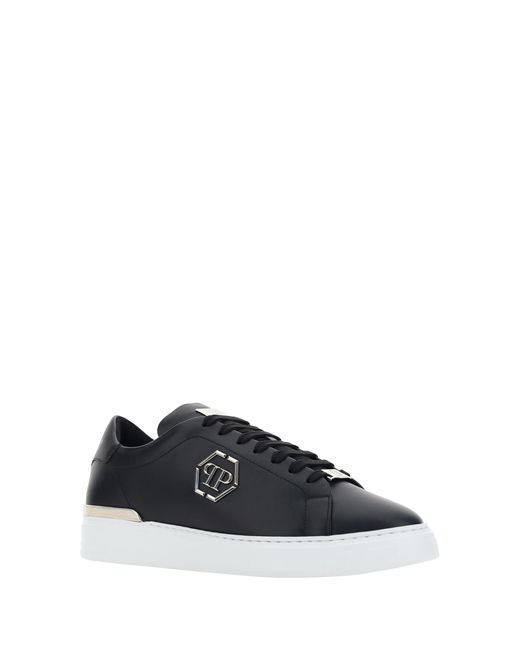 Philipp Plein Black Hexagon Low Top Sneakers for men