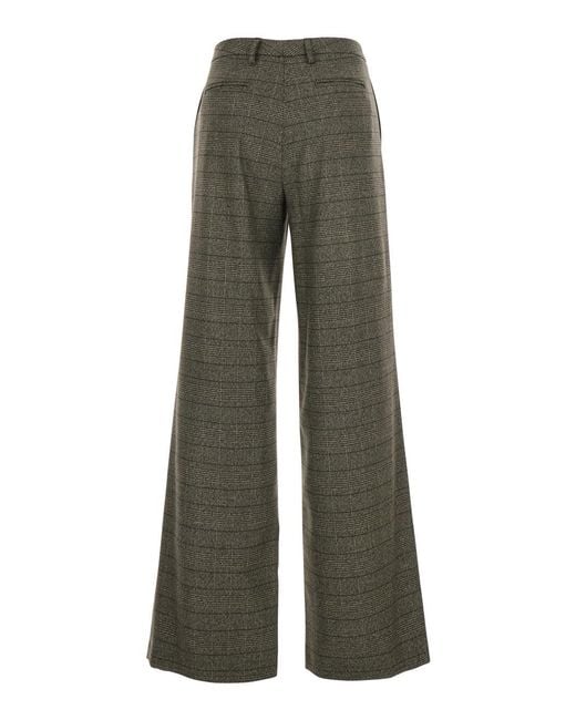 Le Plain Green Trousers With Striped Motif