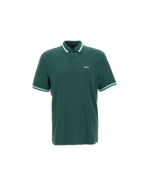 BOSS by HUGO BOSS Boss Pio Polo Shirt Green for Men | Lyst