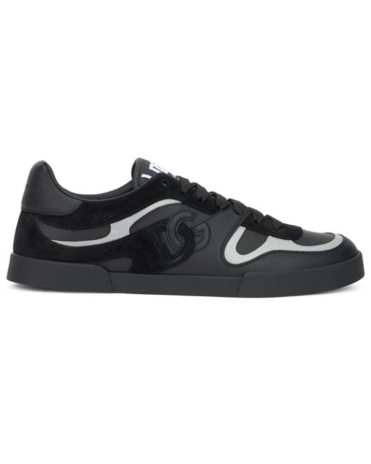 Dolce & Gabbana Black Trainers With Logo Calfskin for men