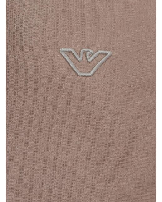Emporio Armani Brown Hooded Sweatshirt Modal Hoods & Sweatshirts
