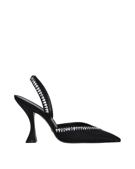 Stuart Weitzman Black Satin Stiletto Heel Sandals