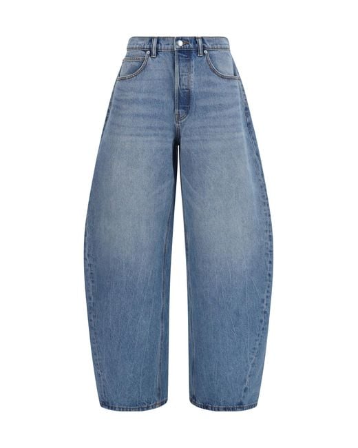 Alexander Wang Blue Crystal Balloon Jeans Cotton