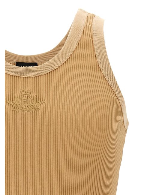 Fendi Natural Crest Tank Top Polyamide Tops for men