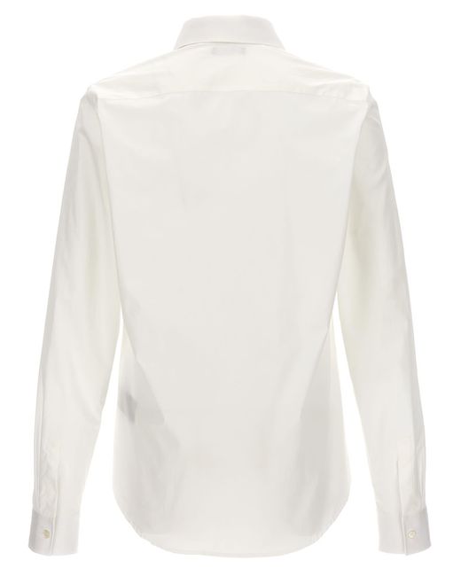 Balmain White Logo Embroidery Shirt Shirt, Blouse for men