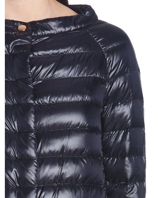 Herno Blue Cropped Sleeve Down Jacket