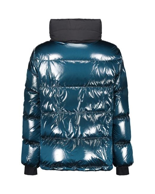 Herno Blue Glossy Nylon Down Jacket