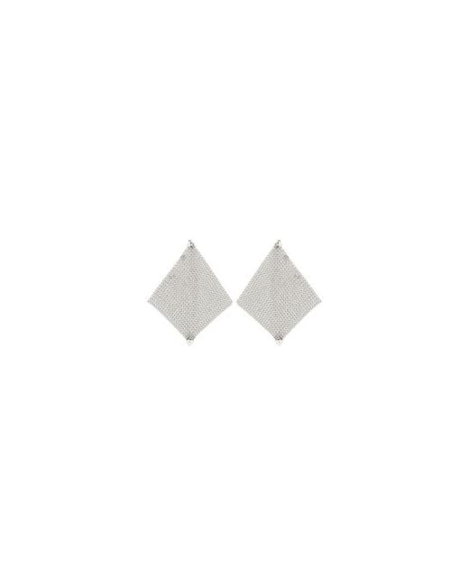 Rabanne White Silver Brass Earrings