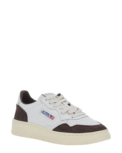 Autry White Low Top Sneakers Medalist Suede Trainers
